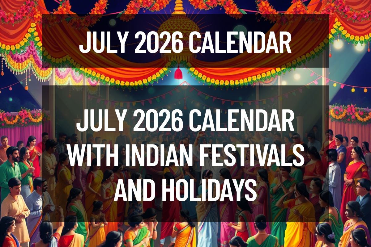 July 2026 Calendar with Indian Festivals and Holidays